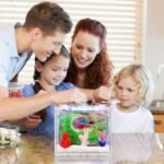 Small Betta Fish Tank, Aquarium Tank Kit with LED Lighting, 0.6 Gallon Stackable Fighting Fish Tank Set, Fish Bowl Accessories for Turtle Reptile Shrimp Crab Insects as Decoration - Image 3