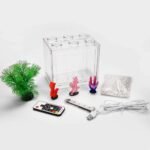 Small Betta Fish Tank, Aquarium Tank Kit with LED Lighting, 0.6 Gallon Stackable Fighting Fish Tank Set, Fish Bowl Accessories for Turtle Reptile Shrimp Crab Insects as Decoration - Image 7
