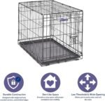 MidWest Homes for Pets Single Door iCrate 76cm Long Dog Crate, Includes Leak-Proof Pan, Floor Protecting Feet, Divider Panel and New Patented Features, Black, Model 1530 - Image 5