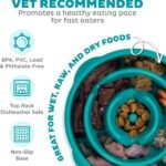 Outward Hound Fun Feeder Slo Bowl, Medium Slow Feeder Dog Bowl, 2 Cups, Turquoise - Image 4