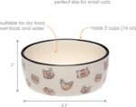 Pearhead Ceramic Bowl, Holds 2 Cups, Cute Whisker-Friendly Dish with Cat Face Design, Non-Slip, Microwave and Dishwasher Safe, Small/Medium - Image 5