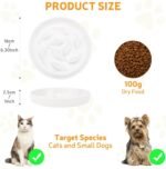 Ceramic Cat Slow Feeder Bowl, 16 cm Wide Slow Eating Cat Bowl for Dry and Wet Food, Anti Gulping Shallow Pet Interactive Puzzle Feeder for Cats and Small Dogs, Dishwasher Safe (White) - Image 3