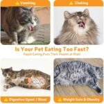 Ceramic Cat Slow Feeder Bowl, 16 cm Wide Slow Eating Cat Bowl for Dry and Wet Food, Anti Gulping Shallow Pet Interactive Puzzle Feeder for Cats and Small Dogs, Dishwasher Safe (White) - Image 4