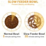 Ceramic Cat Slow Feeder Bowl, 16 cm Wide Slow Eating Cat Bowl for Dry and Wet Food, Anti Gulping Shallow Pet Interactive Puzzle Feeder for Cats and Small Dogs, Dishwasher Safe (White) - Image 5