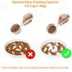 Ceramic Cat Slow Feeder Bowl, 16 cm Wide Slow Eating Cat Bowl for Dry and Wet Food, Anti Gulping Shallow Pet Interactive Puzzle Feeder for Cats and Small Dogs, Dishwasher Safe (White) - Image 7