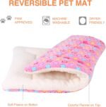 Mora Pets Dog Bed Crate Pad Ultra Soft Pet Bed with Cute Star Print Washable Crate Mat for Large Medium Small Dogs Reversible Fleece Dog Crate Kennel Mat Cat Bed Liner 21 x 12 inch Pink - Image 3
