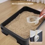 Foldable Cat Litter Box, Top Entry Kitty Litter Box with Lid & Scoop Extra Large Space Enclosure Toilet (Black) - LIVINGbasics - Image 7