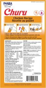 INABA Churu Cat Treats, Lickable, Squeezable Creamy Purée Cat Treat with Green Tea Extract & Taurine, 14 Grams Each Tube, 24 Tubes (4 per Pack), Chicken Recipe - Image 3