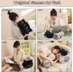 SQEQE Weighted Black Cat Stuffed Animals, Weighted Black Cat Plush, Cute Plushies Toy Gift for Kids Adults(9.8 Inch, 0.8 Lbs) - Image 6