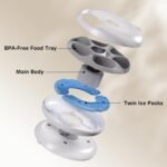 iPettie Donut Frost WiFi 6 Meal Automatic Cat Dispenser with App Control, Dry & Wet Food Automatic Cat Feeder, Smart Dog Feeder with Two Ice Packs, Programmable Timer, Holds 6 x ½ lb. of Food - Image 9