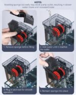 Pawfly 3 W Aquarium Filter, 1-3 Gallon Fish Tank Filter, 65 GPH Hang On Back Aquarium Filter with Water Wheel Adjustable Water Pump & Oil Skimmer, Ultra Quiet HOB Filter for Tank Filtration - Image 7