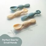 4 Pack Baby Silicone Spoons, First + Second Stage Spoons, Baby Feeding, BPA Free Self Feeding, Baby & Toddler Utensil, o1baby - Image 4