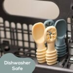 4 Pack Baby Silicone Spoons, First + Second Stage Spoons, Baby Feeding, BPA Free Self Feeding, Baby & Toddler Utensil, o1baby - Image 5