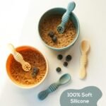 4 Pack Baby Silicone Spoons, First + Second Stage Spoons, Baby Feeding, BPA Free Self Feeding, Baby & Toddler Utensil, o1baby - Image 6