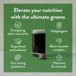 Genuine Health Greens+ Extra Energy Superfood Powder, 30 servings, Spirulina and Wheat Grass, Natural Cappuccino Flavour,445g - Image 5