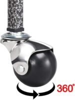 69in Play Top Parrot Cage Wrought Metal Rolling Bird Cage wtih Industrial Wheels Feeding Bowls Perches & Bungee Rope, Black - Image 10