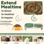 Elevated Slow Feeder Dog Bowls - Ceramic Food and Water Bowl Set with Stand - Raised Pet Dishes for Small and Medium Sized Dogs - Image 4