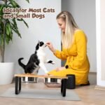 Elevated Cat Bowls with Non Slip Mat, 15° Tilted Raised Anti Vomit Cat Feeder for Food and Water, Pet Feeding Station with 2 Stainless Steel Bowls - Image 8