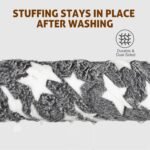 Mora Pets Cat Bed Dog Crate Pad Ultra Soft Pet Bed with Cute Star Print Washable Crate Mat for Small Dogs and Indoor Cats Reversible Fleece Dog Kennel Pad Cat Carrier Mat 14 x 17.5 inch Grey - Image 4