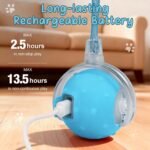 Interactive Cat Toys for Indoor Cats,Chirping Cat Ball Toy with 2 Replaceable Tails,Rechargeable Cat Toys for Bored Indoor Adult Cats and Kittens,Motion Activated Cat Toys Interactive(Blue) - Image 6
