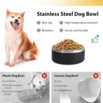 Dog Bowl, Anti-Slip Dog Water Bowl and Food Bowl, Non-Rusting Stainless Steel Dog Bowls, Durable and Easy to Clean, Suitable for Medium and Large Dogs (40Ounces, Black) - Image 4