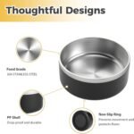 Dog Bowl, Anti-Slip Dog Water Bowl and Food Bowl, Non-Rusting Stainless Steel Dog Bowls, Durable and Easy to Clean, Suitable for Medium and Large Dogs (40Ounces, Black) - Image 5