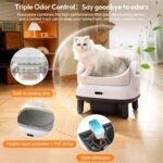 Happypaw Open-Top Self Cleaning Litter Box - Large Capacity Automatic Litter Box for Multiple Cats with Safety Protection, App Control, Odor-Free, Anti-Leakage Material, Includes Trash Bags - Image 3