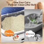 Happypaw Open-Top Self Cleaning Litter Box - Large Capacity Automatic Litter Box for Multiple Cats with Safety Protection, App Control, Odor-Free, Anti-Leakage Material, Includes Trash Bags - Image 9