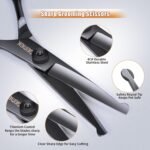 Dog Grooming Scissors Kit with Safety Round Tips, GEMEK Professional 6 in 1 Grooming Scissors for Dogs, Heavy Duty Titanium Coated Pet Scissor for Dogs, Cats and Other Animals (Black) - Image 5
