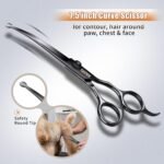 Dog Grooming Scissors Kit with Safety Round Tips, GEMEK Professional 6 in 1 Grooming Scissors for Dogs, Heavy Duty Titanium Coated Pet Scissor for Dogs, Cats and Other Animals (Black) - Image 8