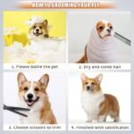 Dog Grooming Scissors Kit with Safety Round Tips, GEMEK Professional 6 in 1 Grooming Scissors for Dogs, Heavy Duty Titanium Coated Pet Scissor for Dogs, Cats and Other Animals (Black) - Image 9