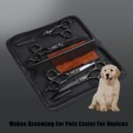 Dog Grooming Scissors Kit with Safety Round Tips, GEMEK Professional 6 in 1 Grooming Scissors for Dogs, Heavy Duty Titanium Coated Pet Scissor for Dogs, Cats and Other Animals (Black) - Image 10