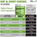 Deley Naturals Hip and Joint Supplement for Dogs - Glucosamine Chondroitin MSM & Collagen for Dogs - Dog Joint Supplement, Smaller Chews, Low Calories, Same Ingredients - 120 Chicken Flavor Chews - Image 6