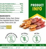 Dog Treats Rawhide Triple Flavor Duck & Chicken Human Grade Meat 300 Gr - Natural Pet Dried Snacks - Grain Free Long Lasting Chews for Large & Small Dogs - Best Sticks for Healthy Teeth - Image 7