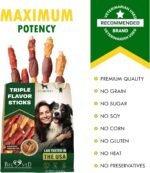 Dog Treats Rawhide Triple Flavor Duck & Chicken Human Grade Meat 300 Gr - Natural Pet Dried Snacks - Grain Free Long Lasting Chews for Large & Small Dogs - Best Sticks for Healthy Teeth - Image 8
