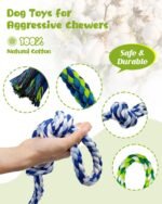 3 Pack Dog Rope Toys for Aggressive Chewers Large Breeds, Indestructible Tough Dog Toys, Interactive Dog Chew Teething Toys for Large and Medium Dogs, Durable Heavy Duty Tug Toys for Boredom - Image 4