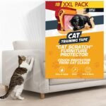 18 Pack Cat Scratch Furniture Protector Tape Sheets – Double-Sided Sticky Training (8 XL, 8 Large, 2 Medium) – Anti-Scratch Couch & Sofa Guard – Clear – Not for Leather, Velvet, Microfiber - Image 2