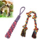 2 Pcs Dog Rope Toys for Small/Medium Dogs,Dog Toys Set for Aggressive Chewers,Interactive Teething Chew Tug Toy,War Rope Dog Toy,Interactive Dog Rope Toy for Teeth Cleaning - Image 2