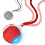 2025 New 2Pack Cat Ball Kitten Toys for Indoor Interactive Kitty Ball Toy Speedy Tail 360° Automatic Rolling(Red Grey) - Image 2