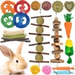 22-Pack Natural Bunny Chew Toys, Boredom Breakers for Rabbit, Hamster, Guinea Pig & Chinchilla, Apple Wood Timothy Hay Sticks for Small Animal Teething - Image 2