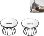 2PCS Elevated Cat Food Bowl, Whisker-Friendly Anti-Vomit Cat Plate, Cats Bowl-Raised Pet Feeder Bowl Stand,Ceramic Elevated Kitten Bowl for Indoor Cats, Kitten, Puppies，Dishwasher Safe - Image 2