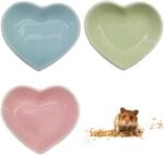 3 Pcs Hamster Ceramic Food Bowl, Turning Food Water Dish for Hamster Gerbil Hedgehog Rat Rodent (Green +Pink+Blue) - Image 2