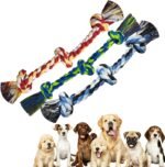 3PCS Small Dog Rope Toys: 35cm Puppy Chew Toy for Teething & Dental Care - 100% Cotton Tug of War Rope for Boredom Relief - Interactive Toy for Medium and Small Dogs (Random Colors) - Image 2