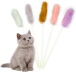 5 Pack Real Rabbit Fur Cat Toys – Interactive Cat Wand Toy Set with Natural Soft Fluffy Ends – Durable Lightweight Teaser Toys for Indoor Cats & Kittens - Image 2