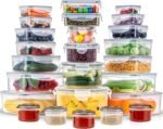 50-Piece Food Storage Containers Set (25-Pack) - Includes 2x JUMBO 2.5L (84oz) & 2x 1.5L Large Bins, Airtight Plastic Meal Prep Lunch Boxes with Lids, Microwave/Freezer Safe, BPA Free - Image 2