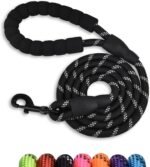 5/6 FT Strong Pet Dog Leash with Soft Padded Handle,Highly Reflective Rope for Night Walking,360-Degree Rotating Metal Buckle Without Tangles,Suitable for Small,Medium and Large Dogs.(5ft) - Image 2