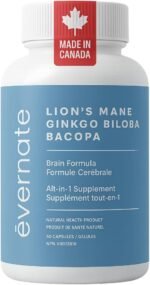 ALL-IN-ONE Lion's Mane 1,600 mg, Ginkgo Biloba 5,500 mg, Bacopa Monnieri 3,600 mg Bundle – Nootropic for Memory, Focus, and Brain Health – 2 Capsules Per Serving, Vegan, Made in Canada, - Image 2