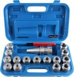 Accusize Industrial Tools Cat40 Shank and 15 Pc Er40 Collet Set with Wrench in Fitted Strong Box, 1/8 to 1 inch, Ct40-Er40 - Image 2