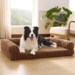Bedsure Orthopedic Dog Beds Large Sized Dog, Waterproof Memory Foam Pet Bed with Sides, Non-Slip Bottom and Egg-Crate Foam Large Pet Couch Sofa with Washable Removable Corduroy Cover, Brown - Image 2