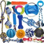 Beiker Puppy Teething Chew Toys - 15 Pack Durable Medium and Small Dog Toys for Puppies, Dog Rope Chew Toys Bundle for Boredom, Interactive Squeaky Treat Dispensing Ball, Funny Flyer, Safe for Pets - Image 2